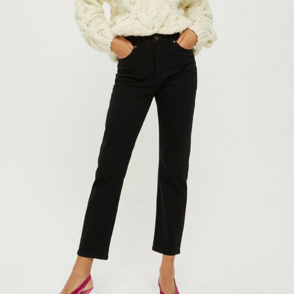 Topshop Black Straight Leg Jean